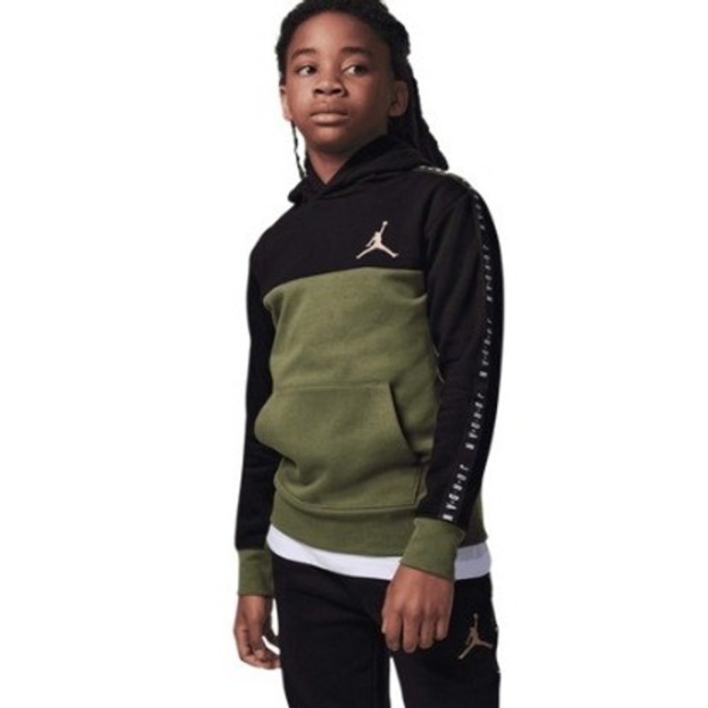 Nike Air Jordan Boys Hoodie M 10-12Y Olive Green Black‎ Jumpman Pullover